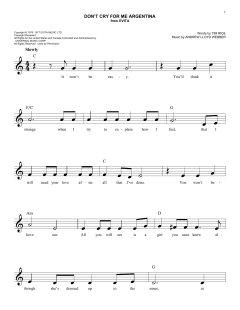 Don't Cry For Me Argentina von Tim Rice (Download) 