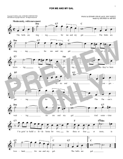 For Me And My Gal von E. Ray Goetz (Download) 