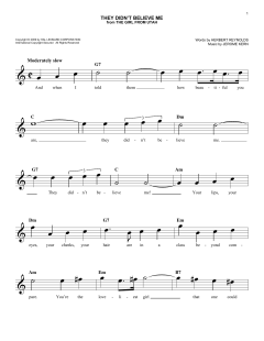 They Didn't Believe Me von Jerome Kern (Download) 