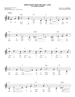 When I'm Not Near The Girl I Love von Burton Lane (Download) 