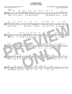 A Sleepin' Bee von Harold Arlen (Download) 
