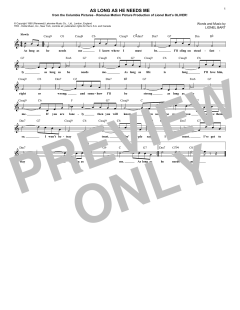 As Long As He Needs Me von Lionel Bart (Download) 