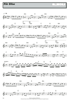 Bagatelle In A Minor "Fur Elise," WoO 59 (Download) 