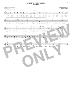 Be Kind To Your Parents von Harold Rome (Download) 