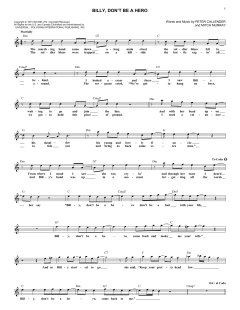 Billy, Don't Be A Hero von Mitch Murray (Download) 