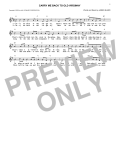 Carry Me Back To Old Virginny von James A. Bland (Download) 