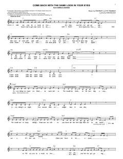 Come Back With The Same Look In Your Eyes von Andrew Lloyd Webber (Download) 