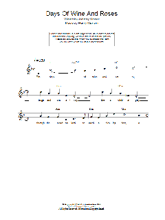 Days Of Wine And Roses von Johnny Mercer (Download) 