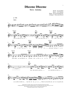 Dheeme Dheeme von A. R. Rahman (Download) 