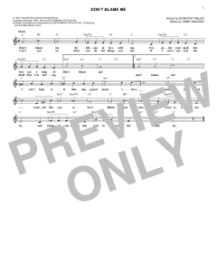 Don't Blame Me von Dorothy Fields (Download) 