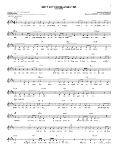 Don't Cry For Me Argentina von Madonna (Download) 