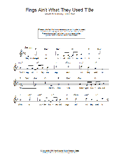 Fings Ain't Wot They Used T'Be von Lionel Bart (Download) 