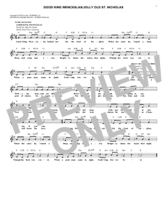 Good King Wenceslas/Jolly Old Saint Nicholas von Various (Download) 