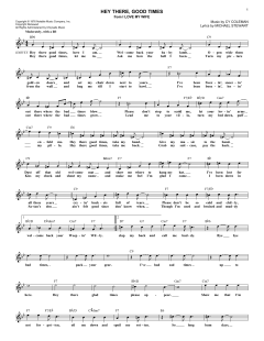 Hey There, Good Times von Michael Stewart (Download) 