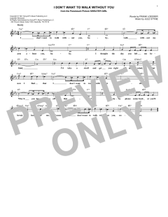 I Don't Want To Walk Without You von Jule Styne (Download) 