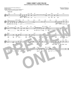 I Wish I Didn't Love You So von Frank Loesser (Download) 