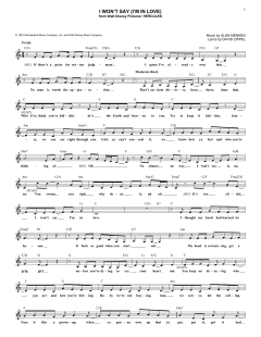 I Won't Say von Alan Menken (Download) 