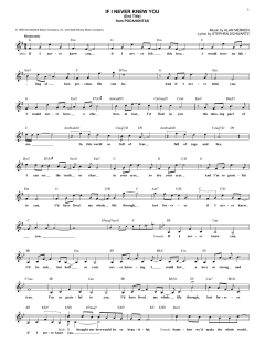 If I Never Knew You von Alan Menken (Download) 