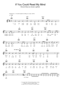 If You Could Read My Mind (Download) 