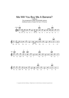 Ma Will You Buy Me A Banana? von Traditional (Download) 