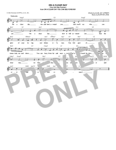 On A Clear Day von Burton Lane (Download) 