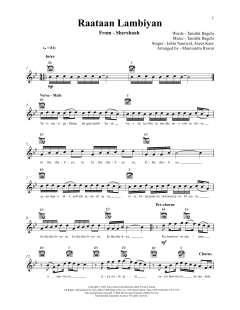 Raataan Lambiyan von Tanishk, Jubin Nautiyal and Asees Kaur Bagchi (Download) 