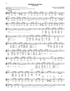Seasons In The Sun von Jacques Brel (Download) 