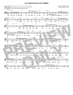 The Things We Did Last Summer von Jule Styne (Download) 