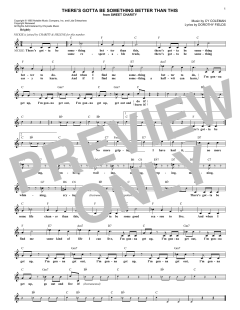 There's Gotta Be Something Better Than This von Cy Coleman (Download) 