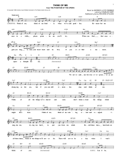 Think Of Me von Andrew Lloyd Webber (Download) 