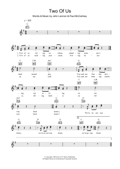 Two Of Us von The Beatles (Download) 
