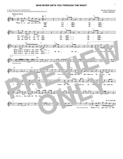 Whatever Gets You Through The Night von John Lennon (Download) 