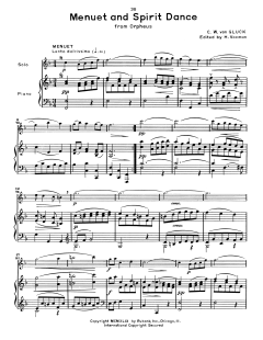 Menuet And Spirit Dance von Christoph Willibald Gluck (Download) 