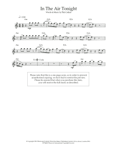 In The Air Tonight von Phil Collins (Download) 