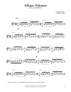 Allegro Solemne von Augustin Barrios Mangore (Download) 