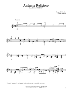 Andante Religioso von Augustin Barrios Mangore (Download) 