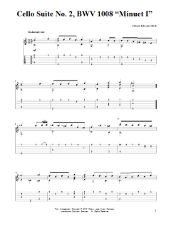 Cello Suite No. 2, BWV 1008 "Minuet I" von Johann Sebastian Bach (Download) 