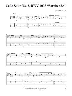 Cello Suite No. 2, BWV 1008 "Sarabande" von Johann Sebastian Bach (Download) 