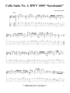 Cello Suite No. 3, BWV 1009 "Sarabande" von Johann Sebastian Bach (Download) 