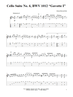 Cello Suite No. 6, BWV 1012 "Gavotte I" von Johann Sebastian Bach (Download) 