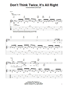 Don't Think Twice, It's All Right von Bob Dylan (Download) 