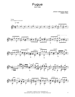 Fugue In E-Flat Major, BWV 998 von Johann Sebastian Bach (Download) 