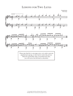 Lessons For Two Lutes von Anonymous (Download) 