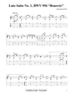 Lute Suite No. 1, BWV 996 "Bourree" von Johann Sebastian Bach (Download) 