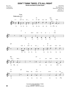 Don't Think Twice, It's All Right von Bob Dylan (Download) 