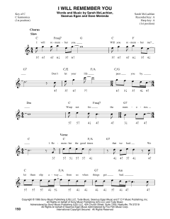 I Will Remember You von Sarah McLachlan (Download) 