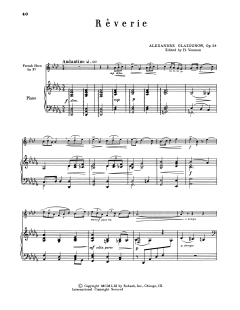 Reverie F Horn Op. 24 von Alexander Glasunow (Download) 