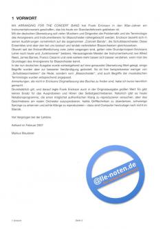 Arrangieren für Blasorchester von Frank Erickson 