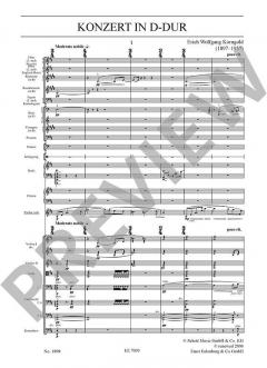 Konzert D-Dur op. 35 von Erich Wolfgang Korngold für Violine und Orchester im Alle Noten Shop kaufen