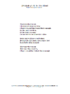 (Probably) All In The Mind (Download) 